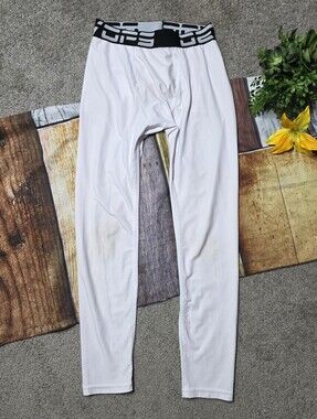 Devops Boys Baseball Leggings Sports Compression Pants White Size Small